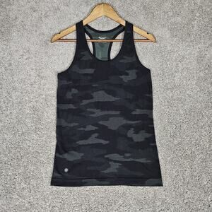 Athleta Tank Top Womens Small Black Speedlight Camo Lightweight Workout Gym